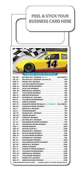 NASCAR Racing Schedule Business Card