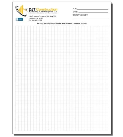 Custom Grid Graph Paper Pad | 8 ½ x 11 .25 Grid